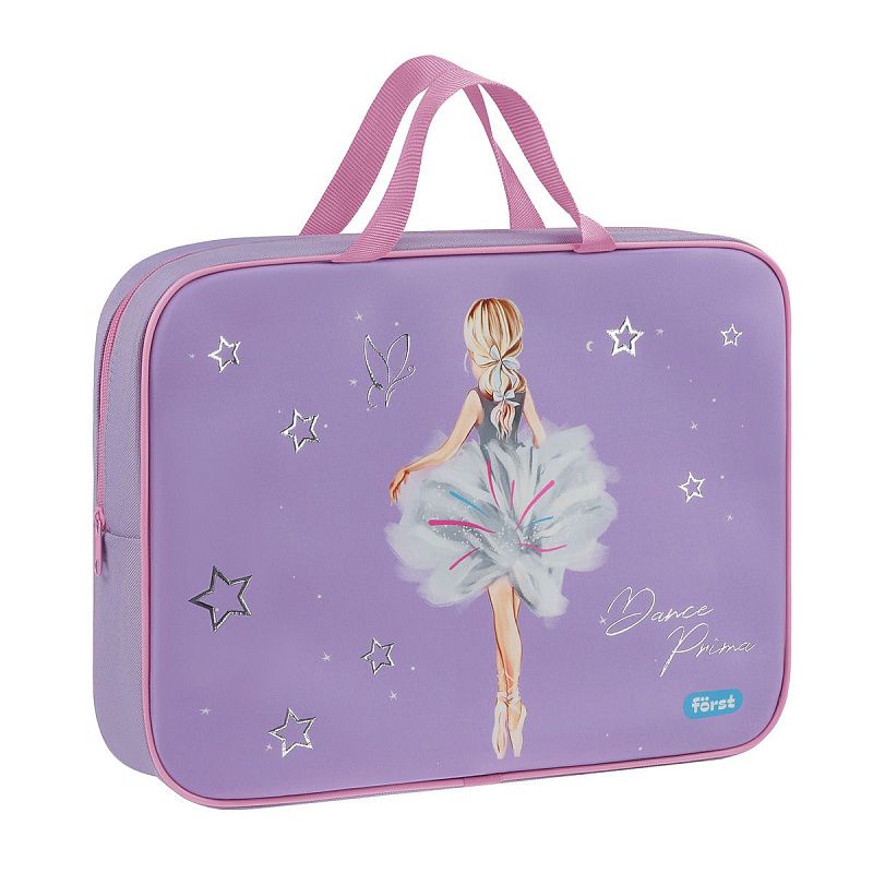 Папка текстильная с ручками 1 отделение, А4 Först "Dance Dream", 350*265*80мм, текстиль, на молнии