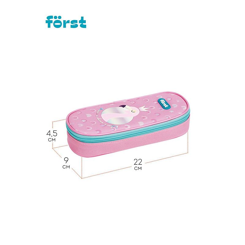 Пенал корпусный 1 отделение, 220*90*45 Först "Shiny flamingo", полиэстер 