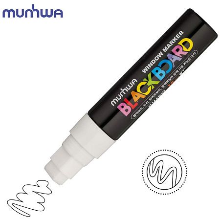 Маркер меловой MunHwa "Black Board Jumbo" белый, 15мм, водная основа 
