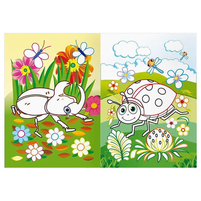 Раскраска А5 ТРИ СОВЫ "Мир насекомых", 8стр., цветной фон