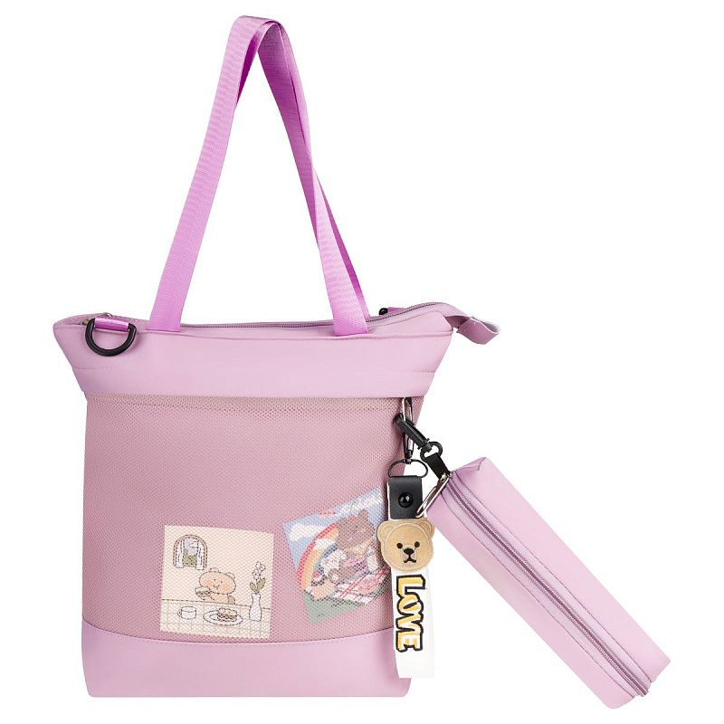 Рюкзак MESHU "Lily", 43*30*13см, 1 отделение, 3 кармана, уплотн. спинка, в комплекте сумка-шоппер 33*30см, пенал 20*5*5см 