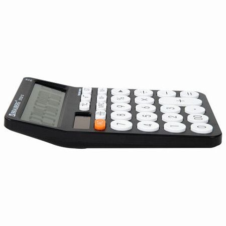 Калькулятор настольный BRAUBERG STYLE-12-BK (157х106мм), 12 разрядов, двойное питание, ЧЕРНЫЙ, 272965