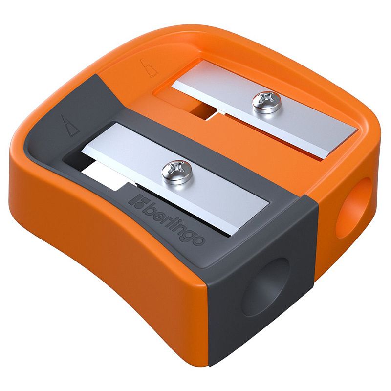 Точилка пластиковая Berlingo "Color Zone Duo", 2 отверстия, для цветных и ч/г карандашей, блистер, ассорти 