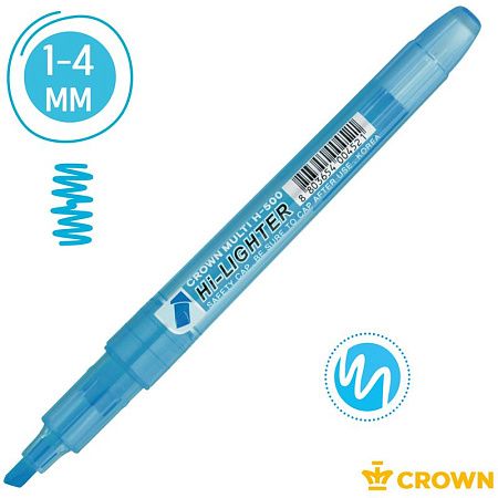Текстовыделитель Crown "Multi Hi-Lighter" голубой, 1-4мм 
