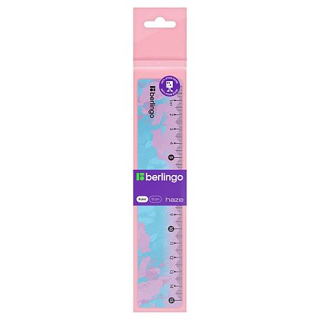 Линейка 15см Berlingo "Haze", пластиковая, ассорти, европодвес 