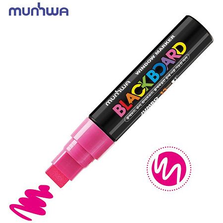 Маркер меловой MunHwa "Black Board Jumbo" розовый, 15мм, водная основа 