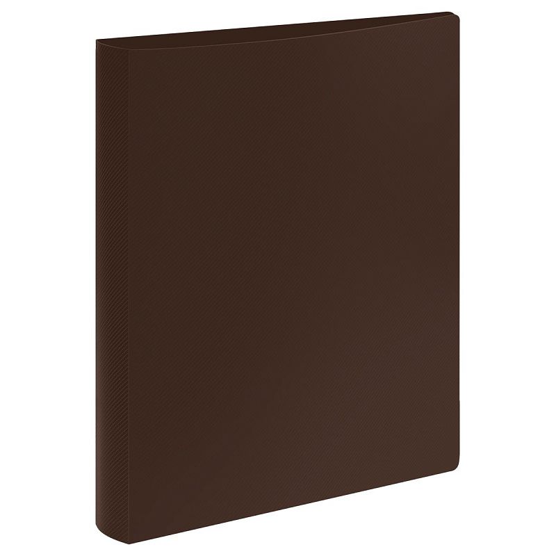 Папка на 4 кольцах СТАММ "Диагональ" А4, 40мм, 700мкм, пластик, шоколад 
