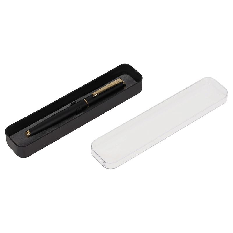 Ручка-роллер Luxor "Rado" синяя, 1,0мм, корпус черный/золото, футляр 