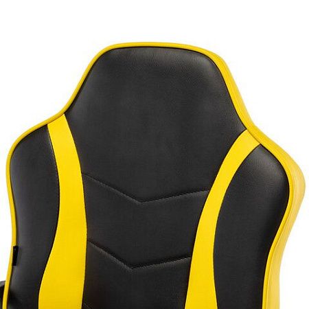 Кресло компьютерное BRABIX "Shark GM-203", экокожа, черное/желтое, 532514