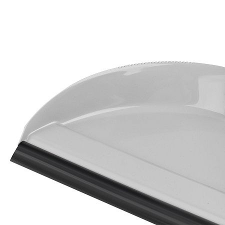 Совок для мусора OfficeClean, низкая ручка, с резиновой кромкой, ширина 24см, пластик, серый