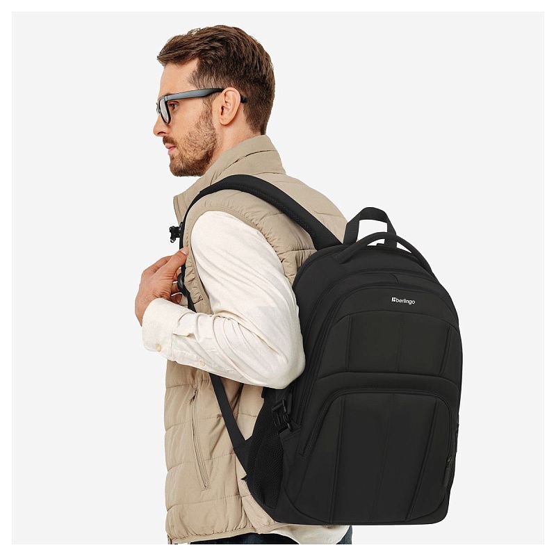 Рюкзак Berlingo City "Active" 47*33*19см, 3 отделения, 3 кармана, отделение для ноутбука, эргономическая спинка 