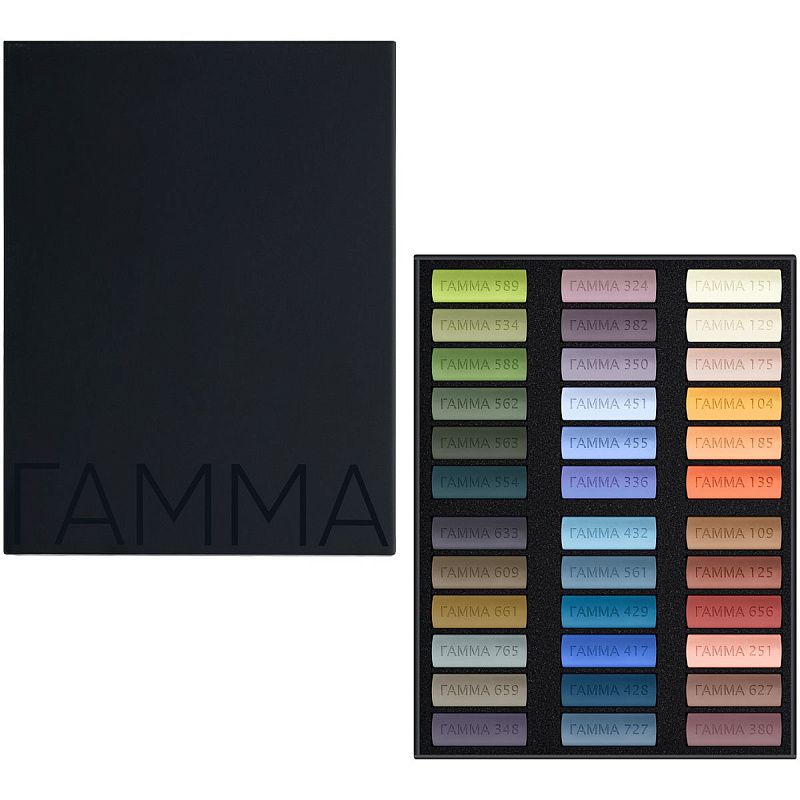 Пастель художественная Гамма, 36 цветов, "Пейзаж", палитра В. Татаринова, картон. упак.