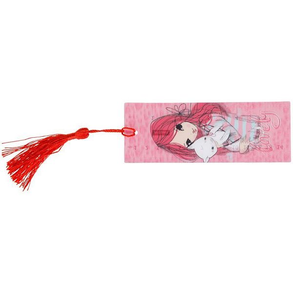 Закладка для книг 3D с линейкой, 150*55мм, ArtSpace "Cool girl", декоративный шнурок