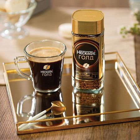 Кофе молотый в растворимом NESCAFE (Нескафе) "Gold", сублимированный, 95 г, стеклянная банка, 04813, 12326188