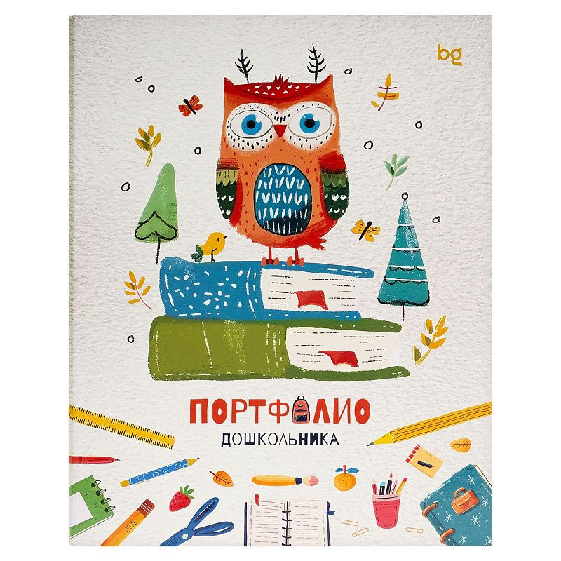 Папка-портфолио 7БЦ А4 BG, на 4 кольцах для дошкольника, 20 файлов, 10 вкладышей 