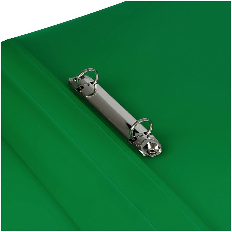 Папка на 2 кольцах СТАММ "Кристалл" А4, 25мм, 700мкм, пластик, зеленая 