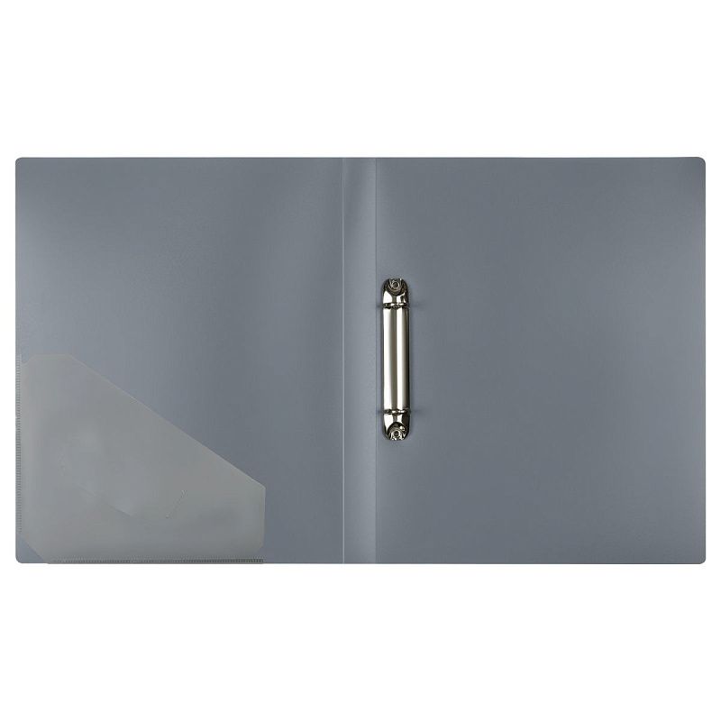 Папка на 2 кольцах СТАММ "Стандарт" А4, 25мм, 700мкм, пластик, серая 