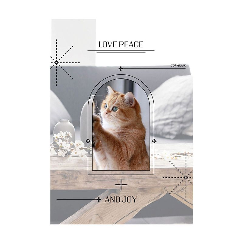 Тетрадь 80л., А4, клетка BG "Любите мир", матовая ламинация