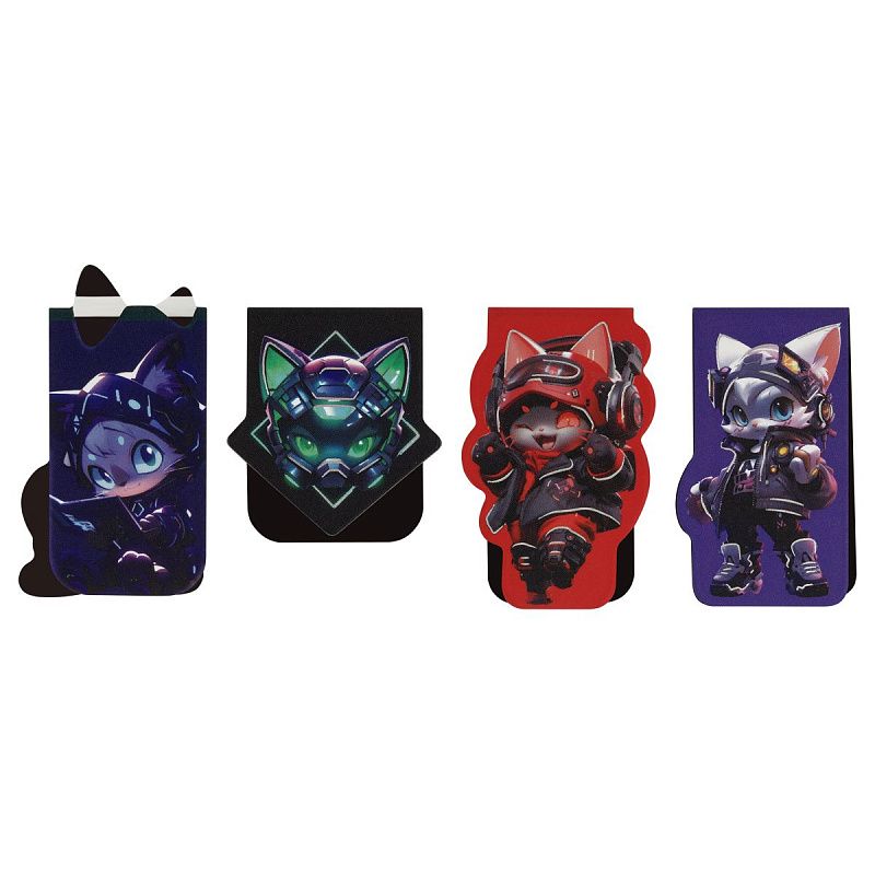 Закладки магнитные для книг, 4шт., MESHU "Будущее", матовая ламинация, фольга 