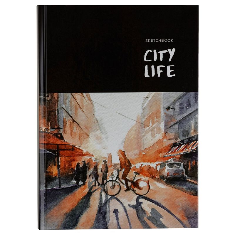Скетчбук 100л. А5 7БЦ BG "City life", глянцевая ламинация, 100г/м2
