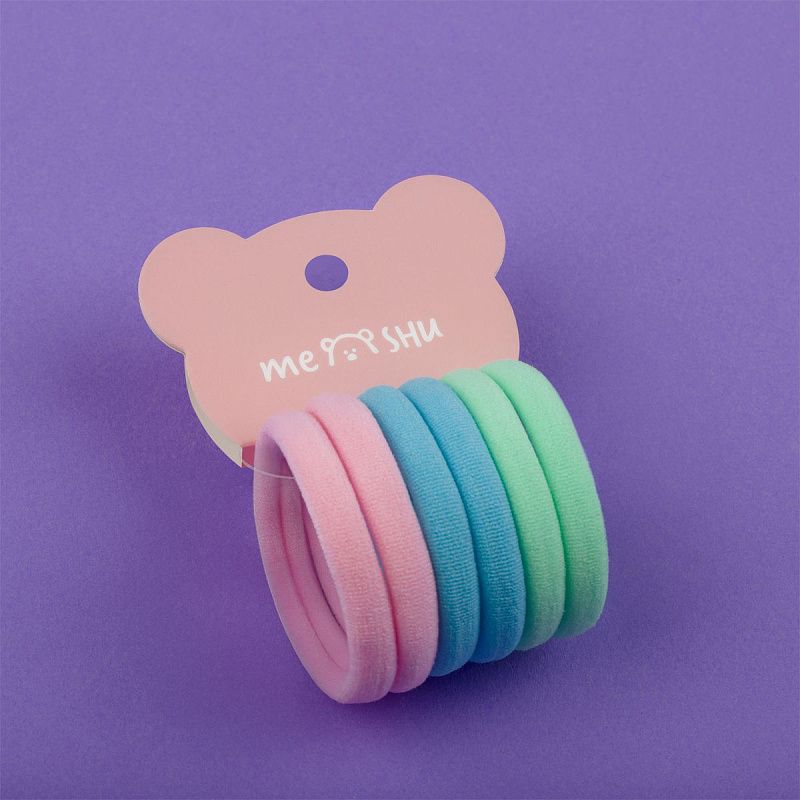 Резинки для волос MESHU "Essence", пастельные ассорти, 6шт., европодвес