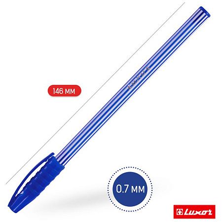 Ручка шариковая Luxor "Stripes" синяя, 0,55мм 