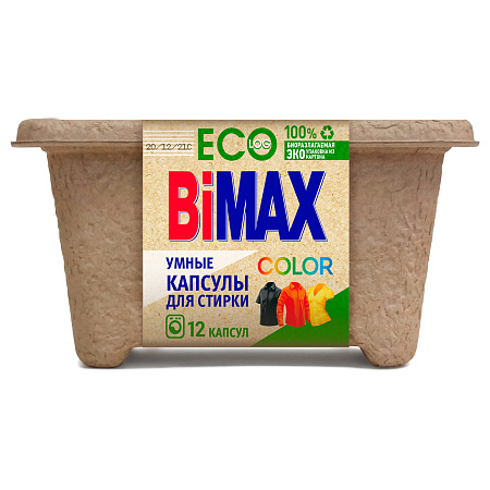 Капсулы для машинной стирки BiMax ЭКО "Color", 12шт 