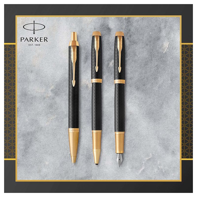 Ручка перьевая Parker "IM Premium Black/Gold GT" синяя, 0,8мм, подарочная упаковка 