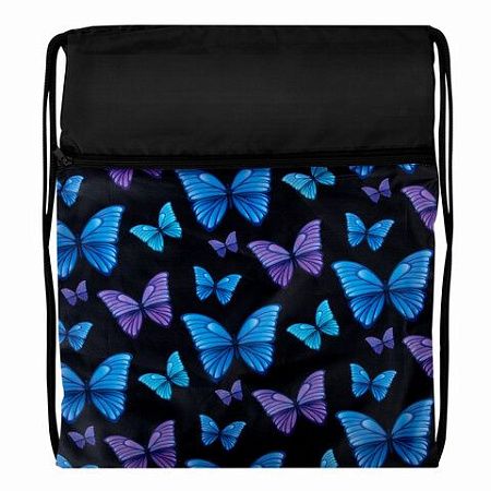 Мешок для обуви BRAUBERG БОЛЬШОЙ, с ручкой, карман на молнии, сетка, 49х41 см, "Fly aways", 272402 