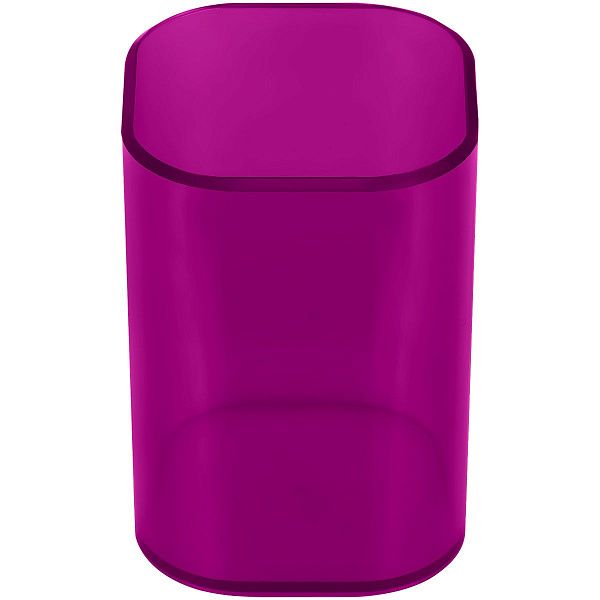 Подставка-стакан СТАММ "Фаворит", пластиковая, квадратная, тонированная фиолетовая