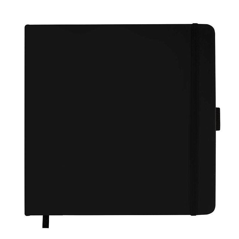 Скетчбук 100л., 190*190 Гамма "Студия", черный, твердая обложка, на резинке, слоновая кость, 110г/м2