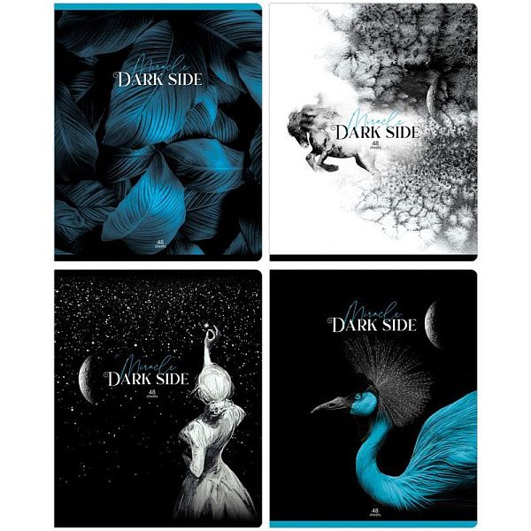 Тетрадь 48л., А5, клетка BG "Dark miracle", выб. лак