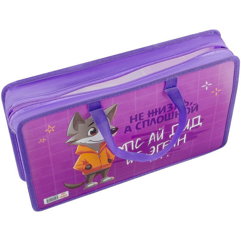 Папка с ручками А4 Мульти-Пульти "Упс", пластик, на молнии, 70мм 