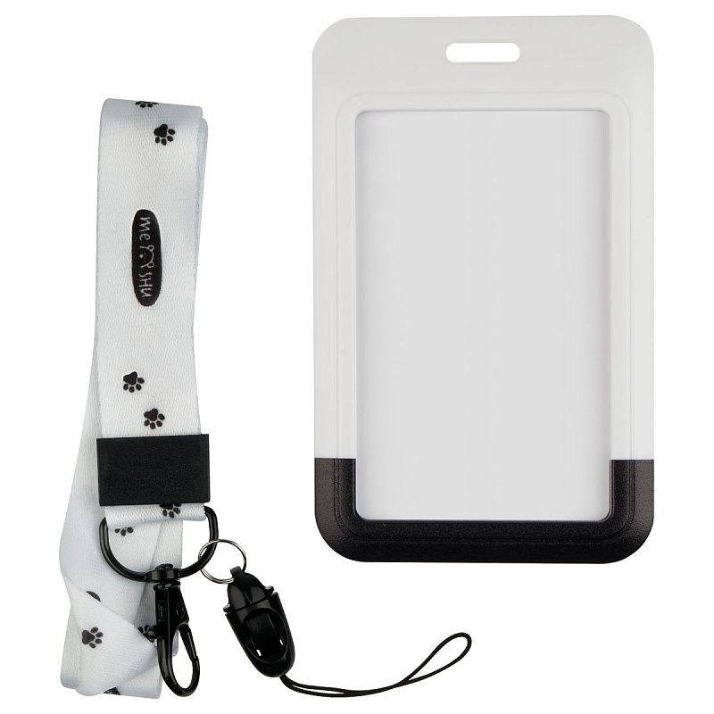 Бейдж вертикальный MESHU "Хороший день", 110*70мм, лента с карабином,  3D печать, опп пакет, европодвес