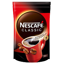 Кофе растворимый Nescafe "Classic", гранулированный/порошкообразный, с молотым, мягкая упаковка, 130г