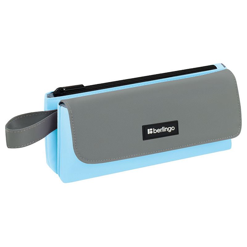 Пенал мягкий 2 отделения, 1 карман, 225*110*45 мм, Berlingo "Aquamarine", полиэстер с силиконом