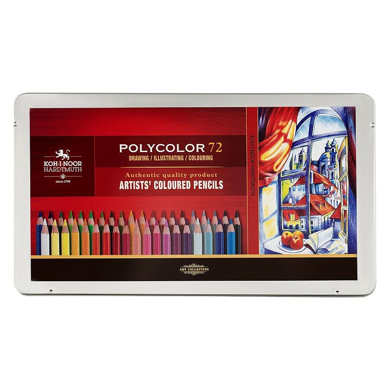 Карандаши цветные художественные Koh-I-Noor "Polycolor", 72цв., заточен., метал. пенал