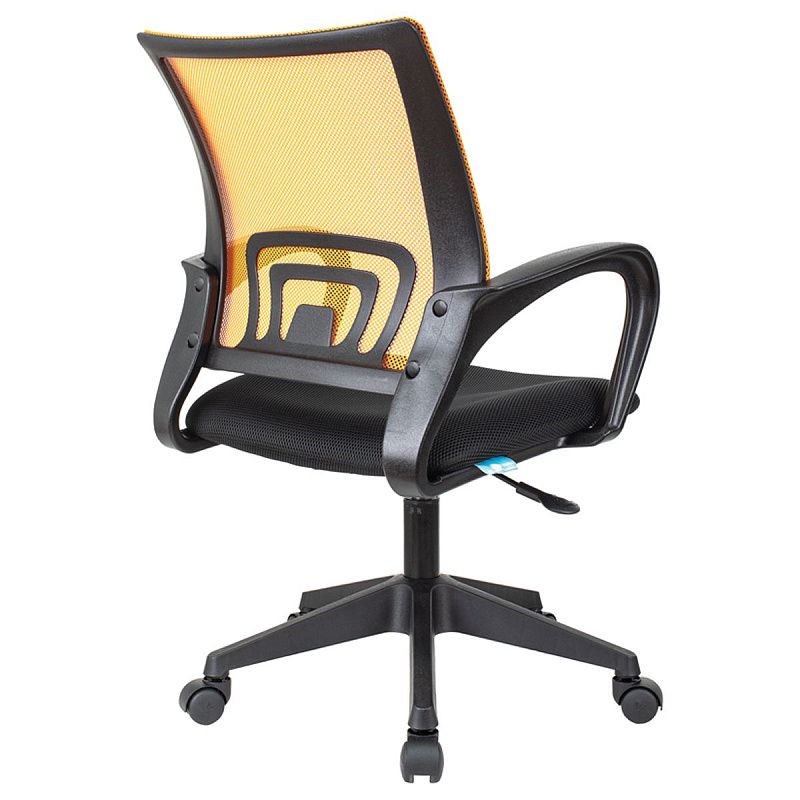 Кресло оператора Helmi HL-M95 R (695) "Airy", спинка сетка оранжевая/сиденье ткань TW черная, пиастра