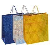 Пакет подарочный 49x40x19см (XXL) НАБОР 3шт, голография, ассорти, ЗОЛОТАЯ СКАЗКА, 609738