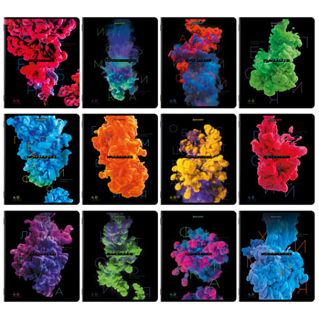 Тетради предметные, КОМПЛЕКТ 12 ПРЕДМЕТОВ, "PIGMENT", 48 л., глянцевый УФ-лак, BRAUBERG, 404834