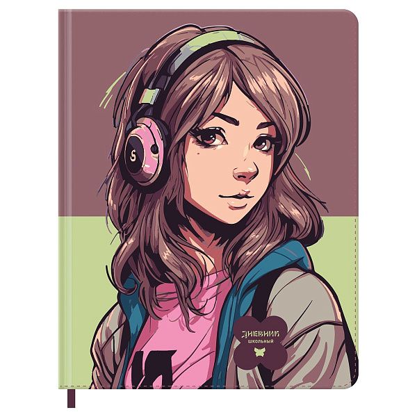 Дневник 1-11 кл. 48л. (твердый) BG "Music", иск.кожа, печать, ляссе