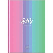Скетчбук 120л., А5 7БЦ BG "For notes", матовая ламинация, трехцветный тонированный блок, 80г/м2