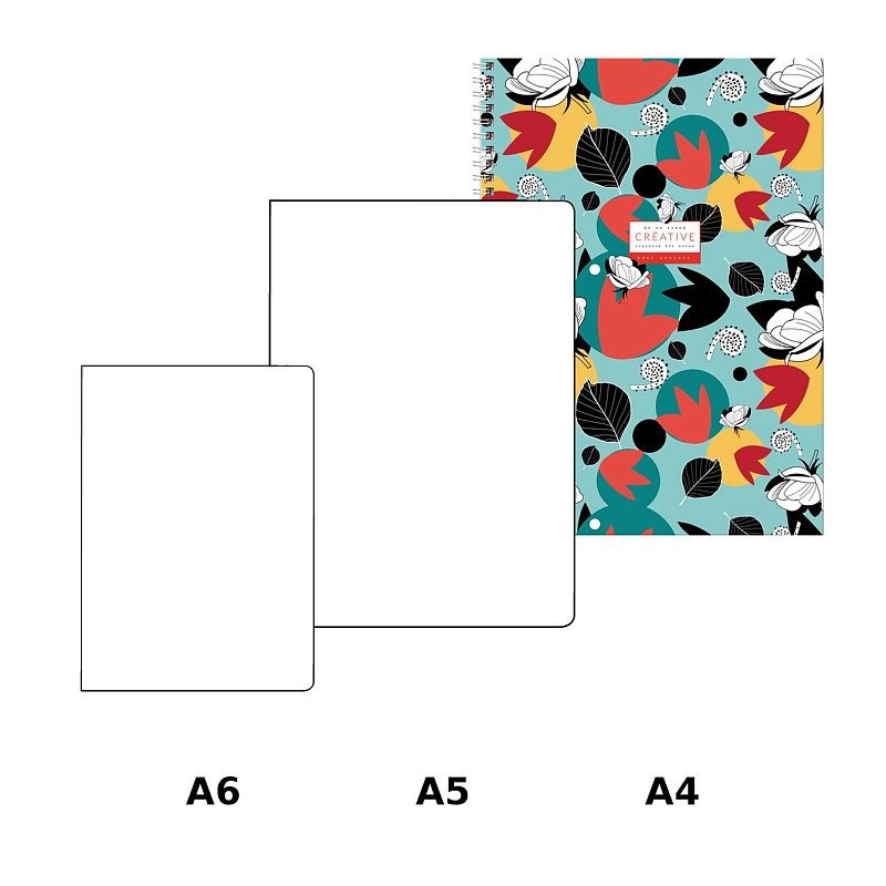 Тетрадь 160л., А4 клетка на гребне BG "Яркий орнамент", глянцевая ламинация, твердая обложка