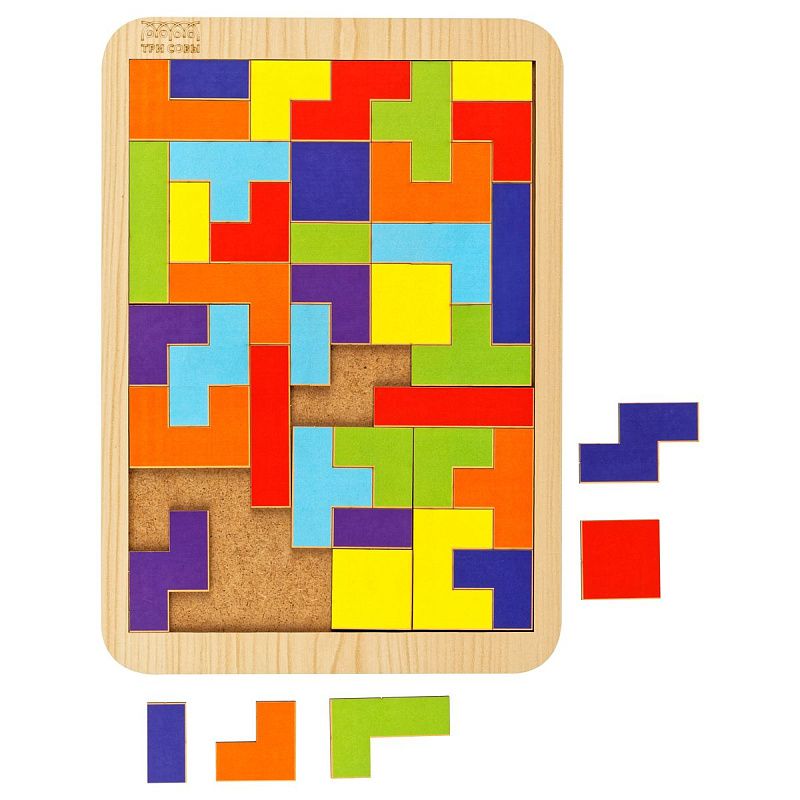 Головоломка ТРИ СОВЫ "Тетрис большой", яркие цвета, дерево 