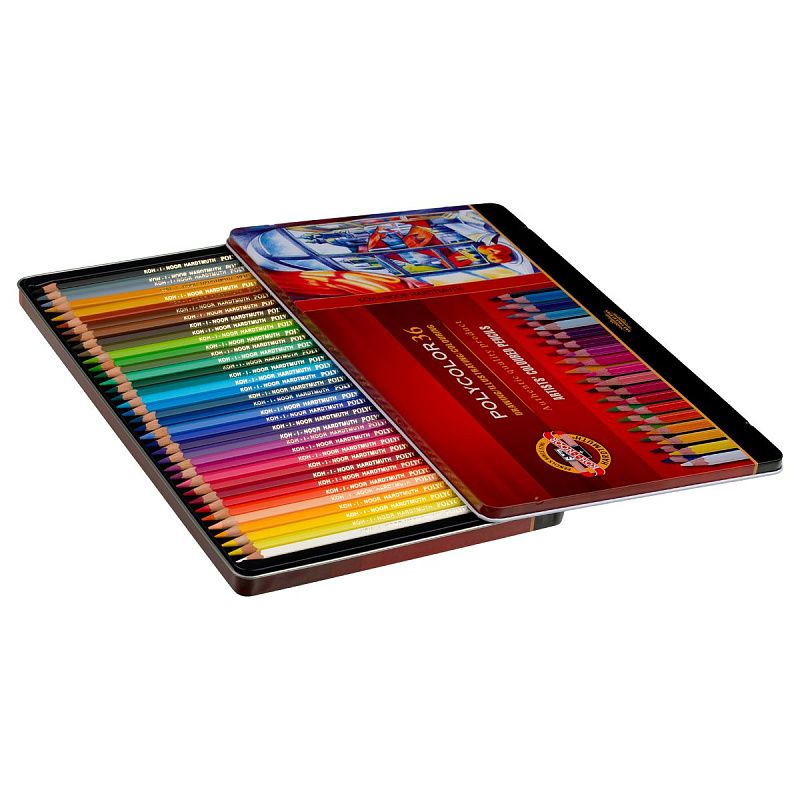 Карандаши цветные художественные Koh-I-Noor "Polycolor", 36цв., заточен., метал. пенал