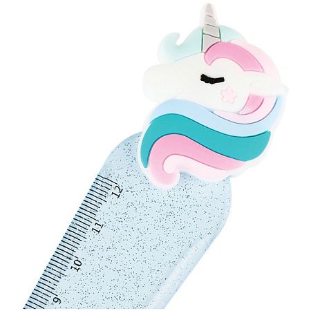 Линейка с топпером 12см MESHU "Unicorn", пластиковая, европодвес 