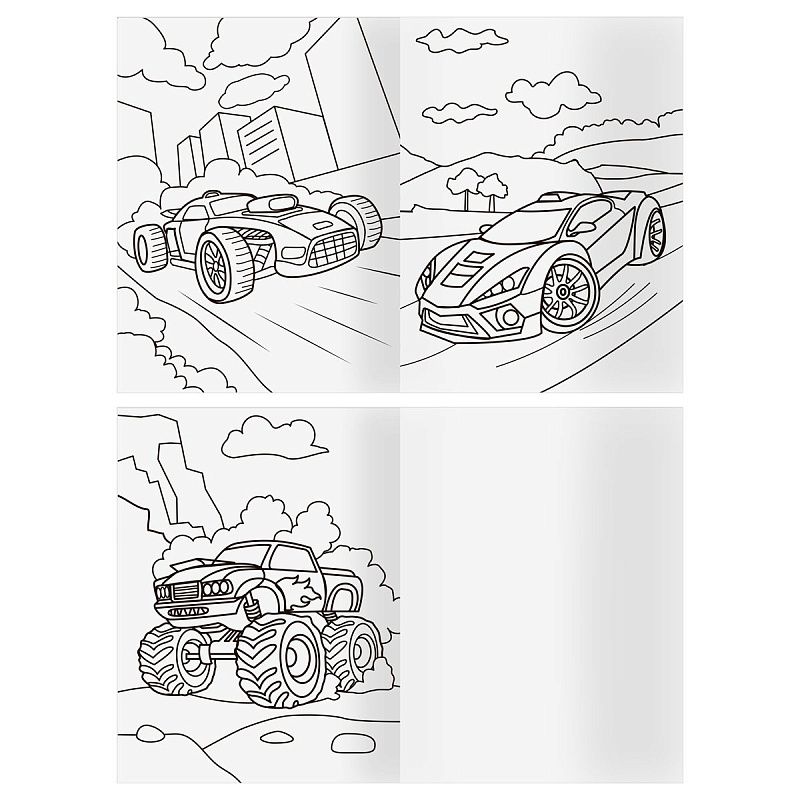 Раскраска А4,  8 стр. ТРИ СОВЫ "Раскраски для мальчиков"