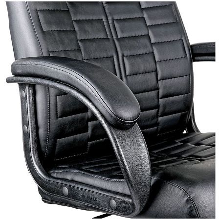 Кресло руководителя Helmi HL-E80 "Ornament", экокожа черная, мягкий подлокотник