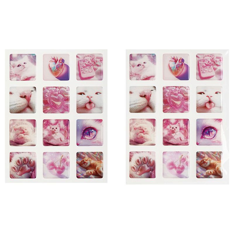 Наклейки гелевые MESHU "Sweet sugar" на телефон, 10,5*14 см., 12 наклеек инд. уп., европодвес