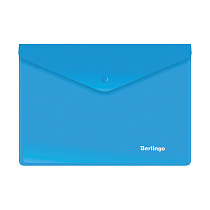 Папка-конверт на кнопке Berlingo, А5+, 180мкм, синяя
